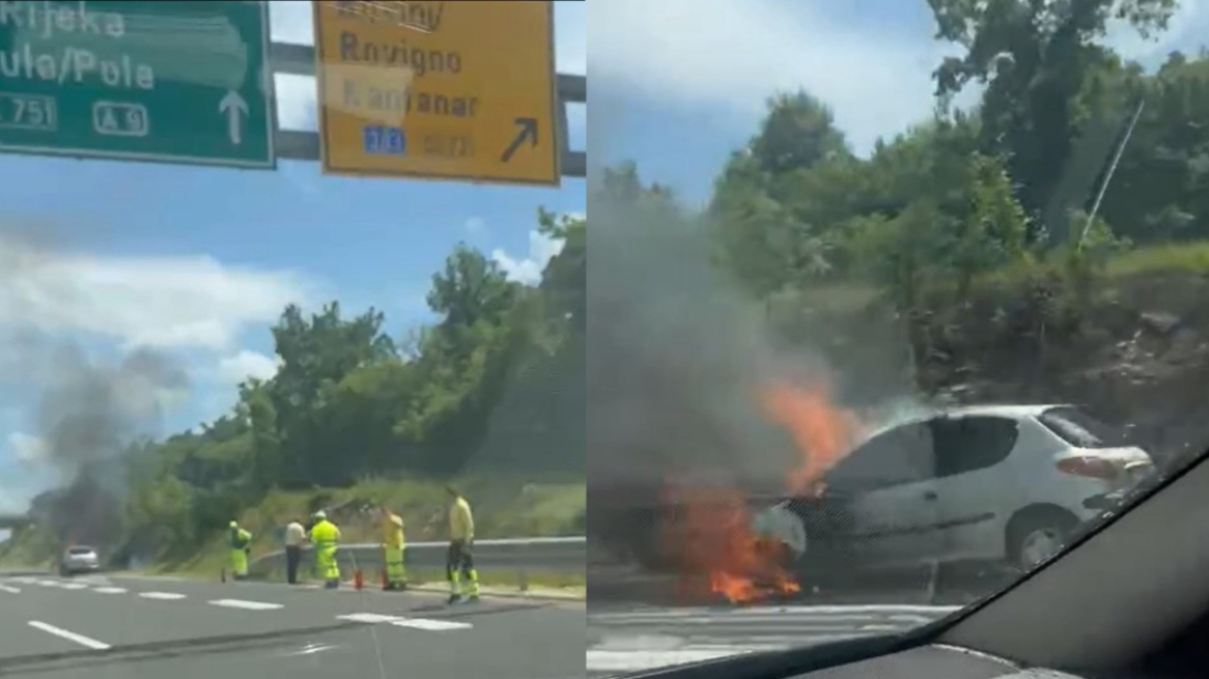 (VIDEO) Požar automobila na Ipsilonu, vatrogasci su na terenu