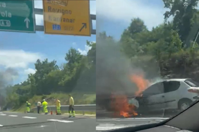 (VIDEO) Požar automobila na Ipsilonu, vatrogasci su na terenu