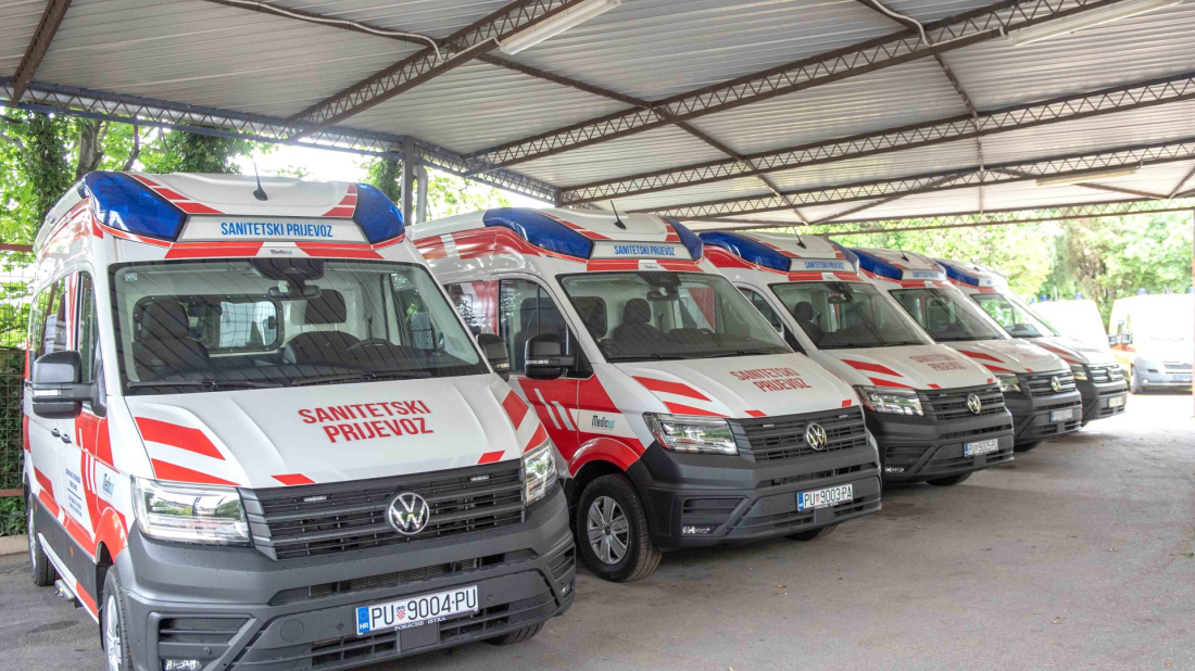 Županija nabavila još pet suvremenih vozila za sanitetski prijevoz ispostavama u Puli, Poreču, Pazinu i Buzetu