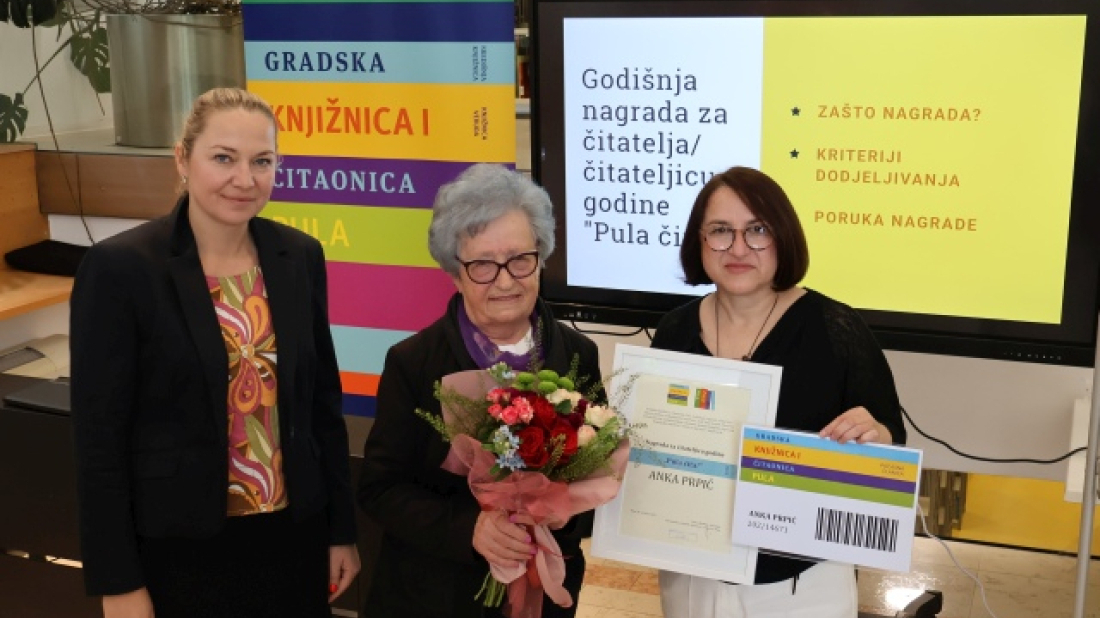 Anka Prpić dobitnica godišnje nagrade za čitateljicu godine „Pula čita!“