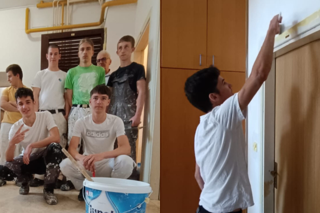 LIJEPA PRIČA IZ PULE Učenici Industrijsko-obrtničke škole uljepšali prostor za korisnike Centra za rehabilitaciju