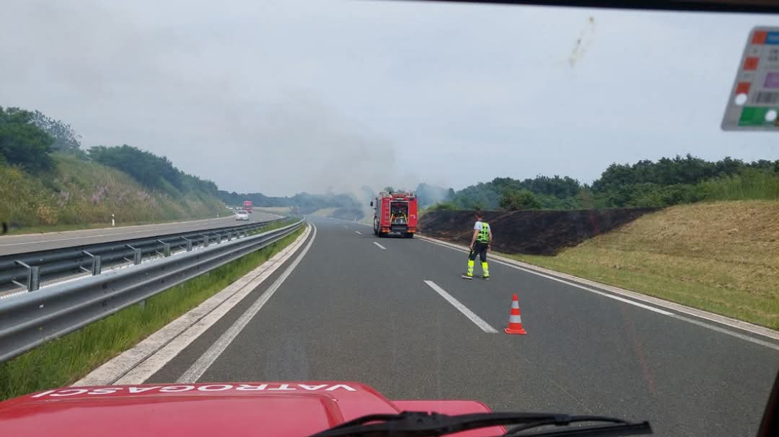 (FOTO) Požar na Istarskom ipsilonu kod Žminja