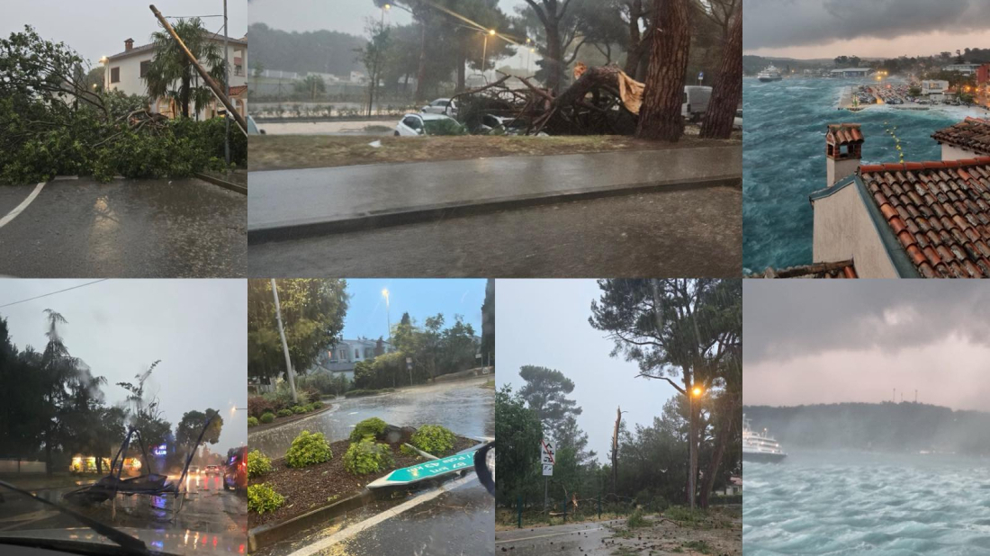 VELIKO NEVRIJEME ZAHVATILO ISTRU Vjetar ruši stabla i crijepove, ima ozlijeđenih!