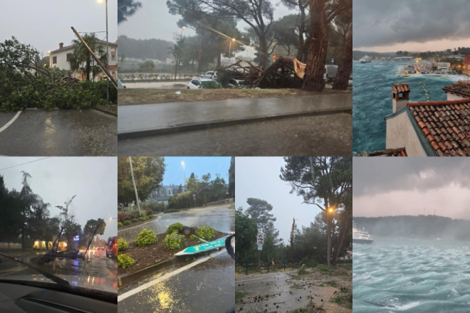 VELIKO NEVRIJEME ZAHVATILO ISTRU Vjetar ruši stabla i crijepove, ima ozlijeđenih!