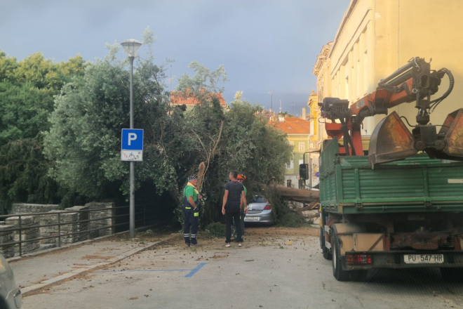 Nevrijeme i u Puli izazvalo štete, gradske službe promptno intervenirale