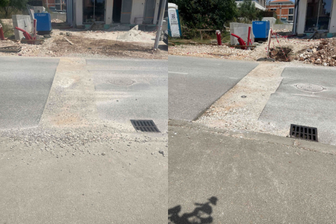 Građani Rovinja se žale na raskopanu cestu: „Obavijestili smo Smart Rovinj, ali ništa se ne događa“