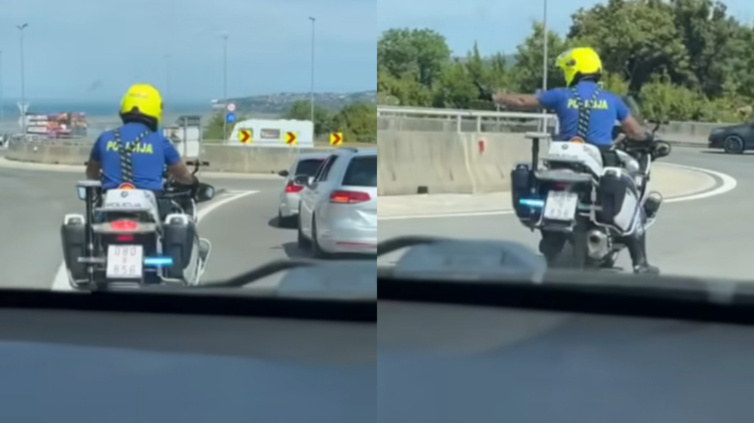 (VIDEO) Istarski policijac na motoru osigurao siguran prolaz unesrećenom od Plovanije do granice
