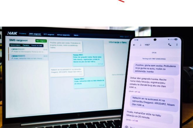 HAK uveo novu uslugu na broju 1987 – SMS - pomoć na cesti: Korištenje prilagođeno i osoba s invaliditetom!