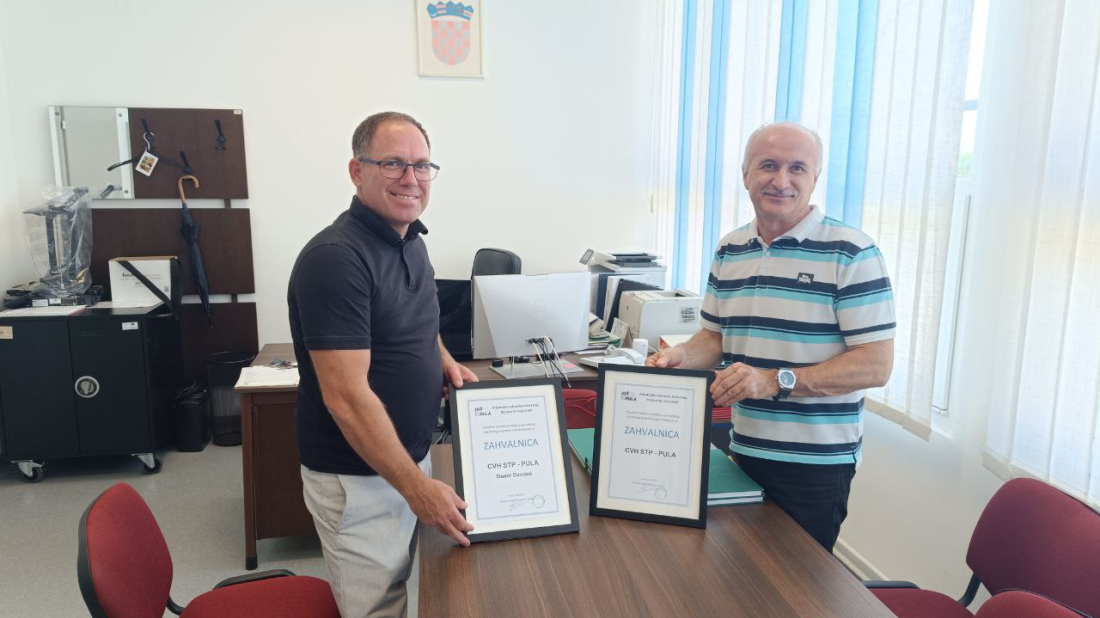 Industrijsko-obrtnička škola Pula zahvalila CVH STP Pula na suradnji u provođenju praktične nastave