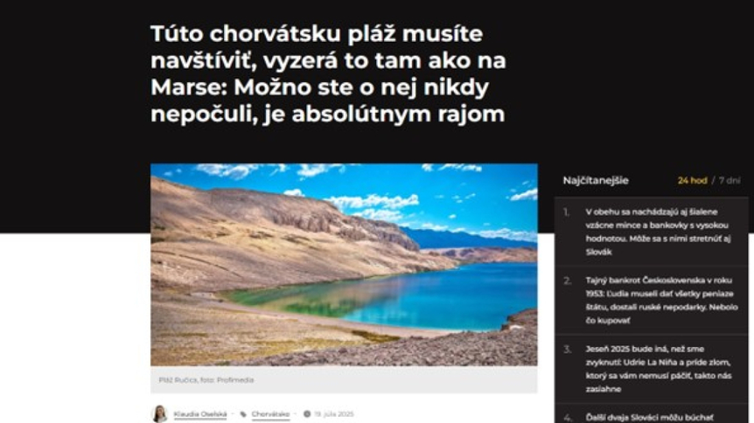 Slovački mediji oduševljeni Hrvatskom: Rab, NP Krka i Pula među najistaknutijim destinacijama
