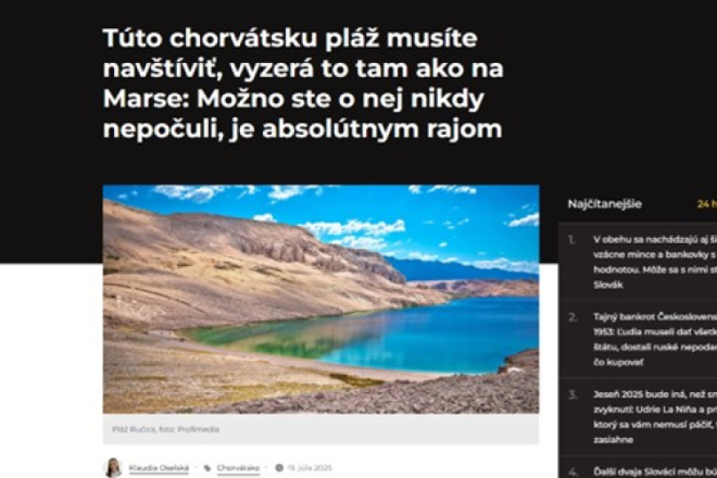 Slovački mediji oduševljeni Hrvatskom: Rab, NP Krka i Pula među najistaknutijim destinacijama