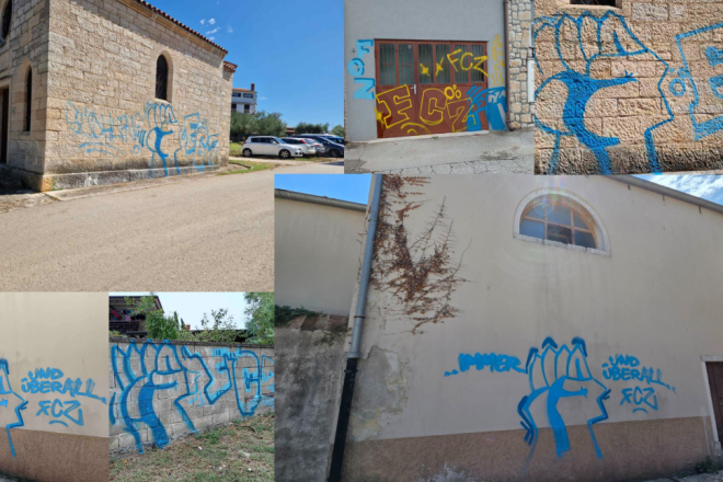 Slučaj vandalizma šokirao građane Rovinja: Cijeli grad je prekriven grafitima, oskvrnjene i dvije crkvice!