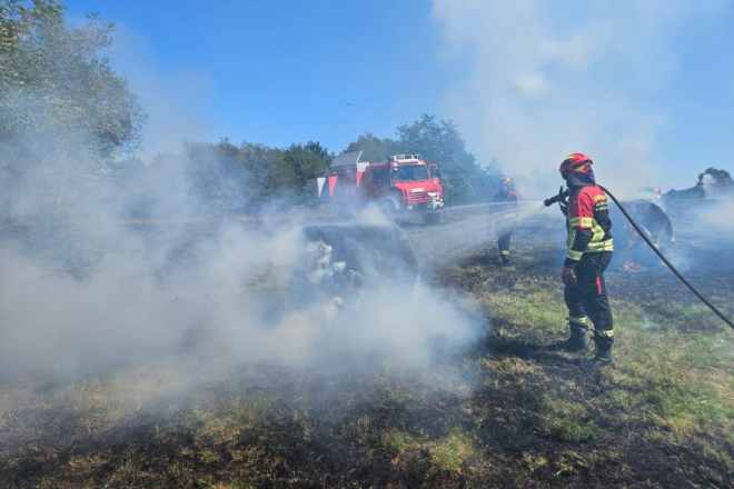 UNATOČ NAPORIMA VATROGASACA: Ponovno buknuo požar u Barbanu, angažirani su i kanaderi!