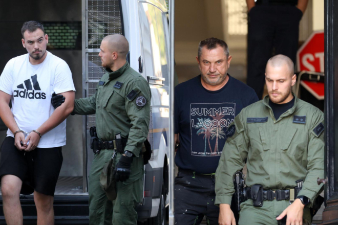 FOTO Muškarci koji su se potukli sa Slovencima u Umagu u lisicama dovedeni na sud