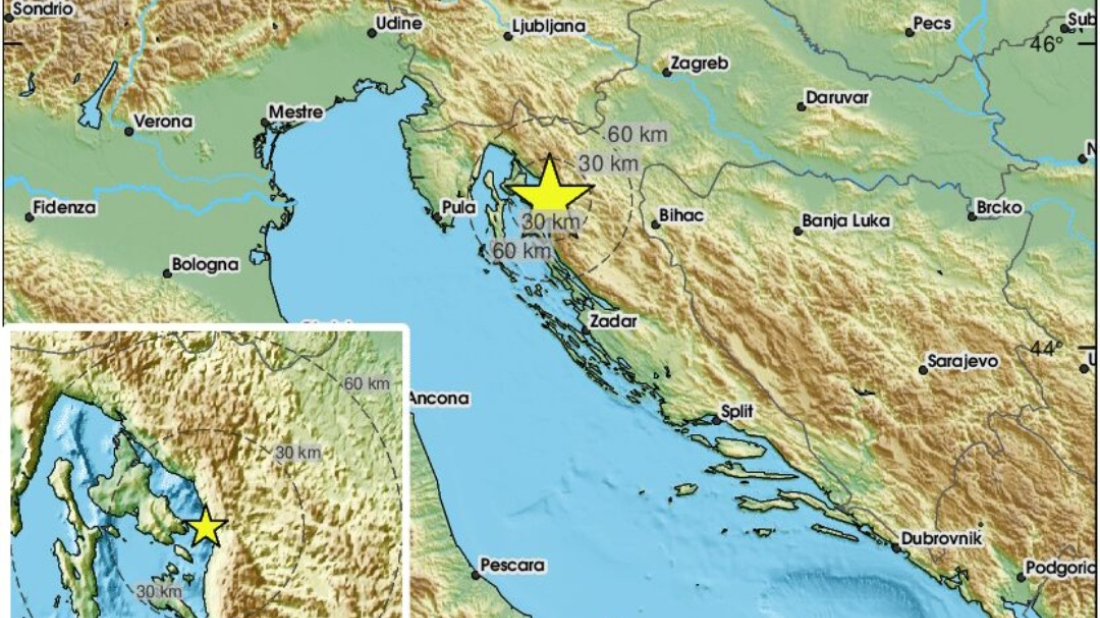 Noćas zabilježen potres kod Rijeke