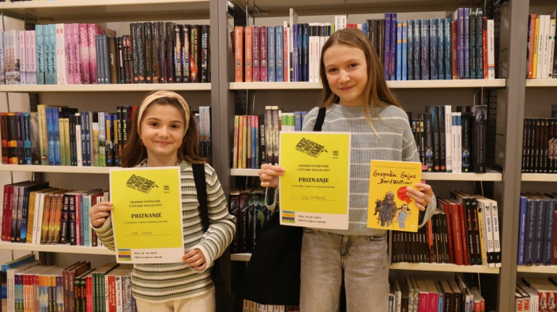 Ana Vujica i Zoja Petrović pobjednice gradskog natjecanja u čitanju naglas