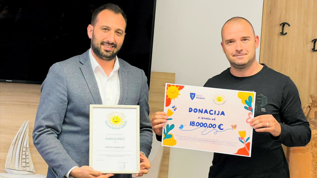 Općina Medulin donirala 18.000 eura humanitarnoj udruzi „Naš san njihov osmijeh“