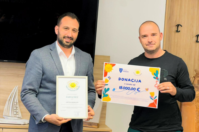 Općina Medulin donirala 18.000 eura humanitarnoj udruzi „Naš san njihov osmijeh“