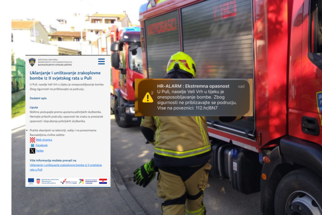 AKCIJA UKLANJANJA BOMBE U tijeku je evakuacija ljudi u Puli
