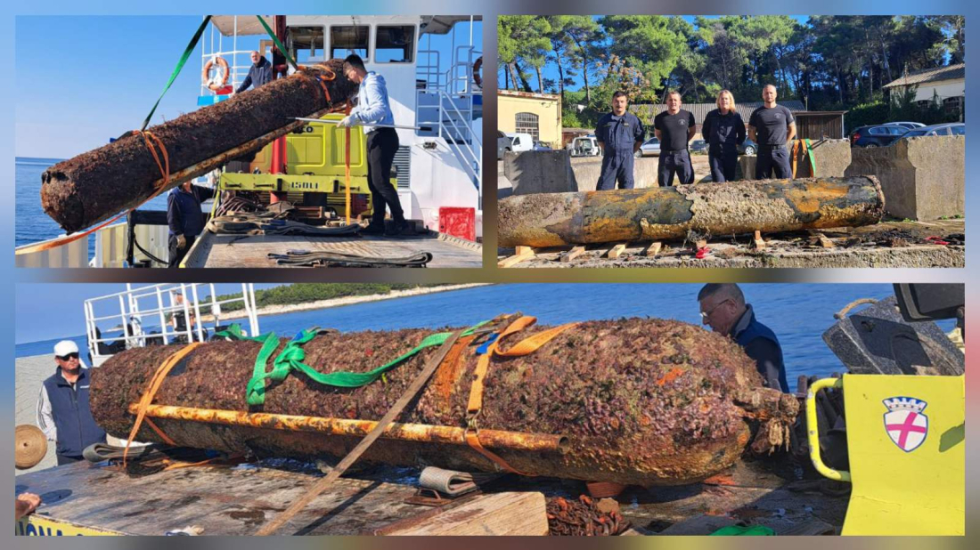 VIDEO/FOTO: U rovinjskom akvatoriju pronađen torpedo iz Prvog svjetskog rata