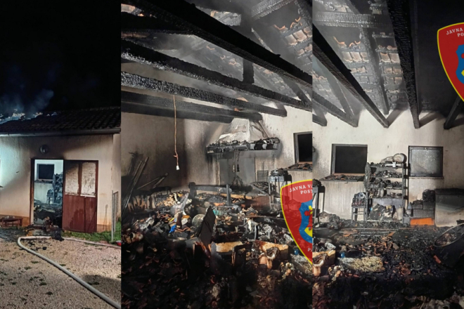 Zahtjevna noć za pazinske vatrogasce: Gasili požar objekta čiju je unutrašnjost vatra u potpunosti zahvatila