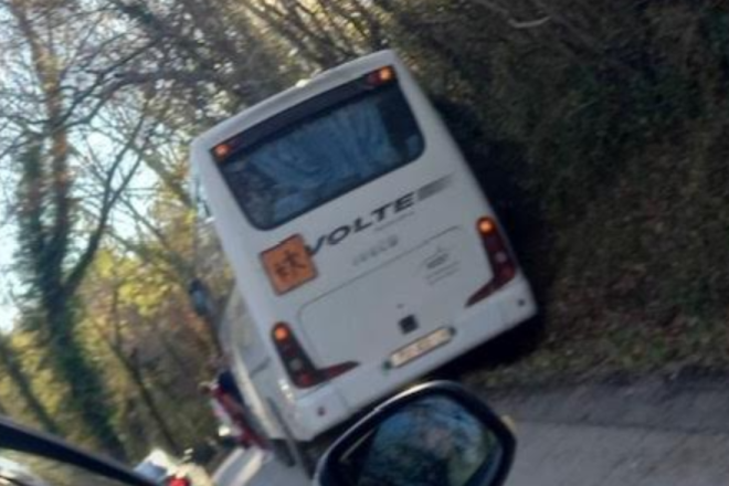 Upozorenja sa Skupštine ostvarila se odmah: Autobus završio u kanalu na uskoj cesti kod Istarskih toplica