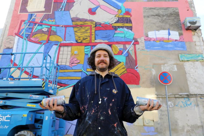 Hommage Puli na zidu: Marin Remić privodi kraju mural u Radićevoj