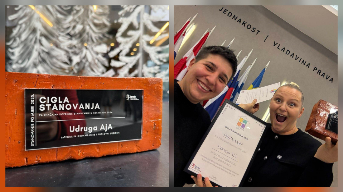 Novo priznanje za društveni rad: Udruga AjA osvojila prestižnu „Ciglu stanovanja“