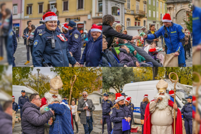 Istarski policajci ponovno pokazali veliko srce: Prikupili čak 600 poklona koje je sveti Nikola podijelio djeci u Puli