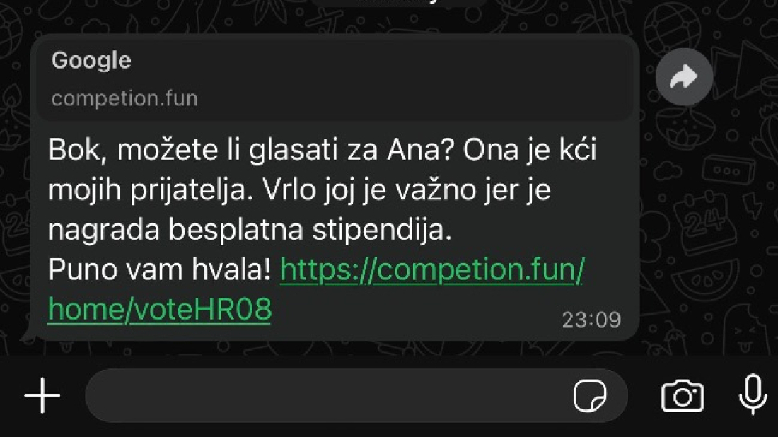 Poruka koja igra na emocije: Nova prijevara s „glasanjem za Anu ili Mariju“ širi se WhatsAppom!