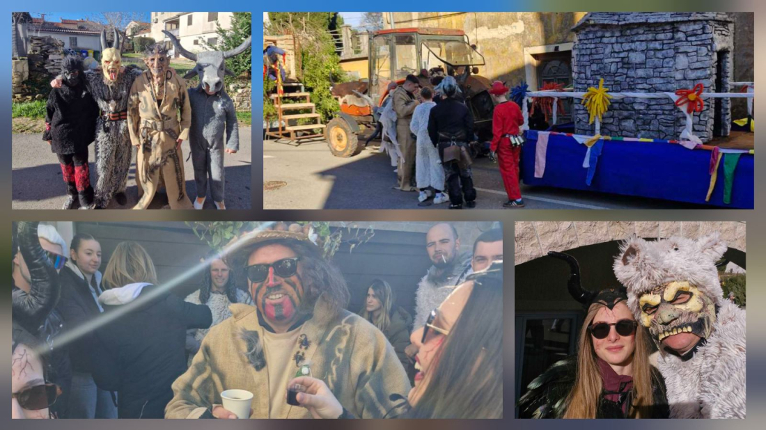 Foto/video: Pusni torak u Rovinjskom Selu – maškare od ranog jutra u obilasku kuća