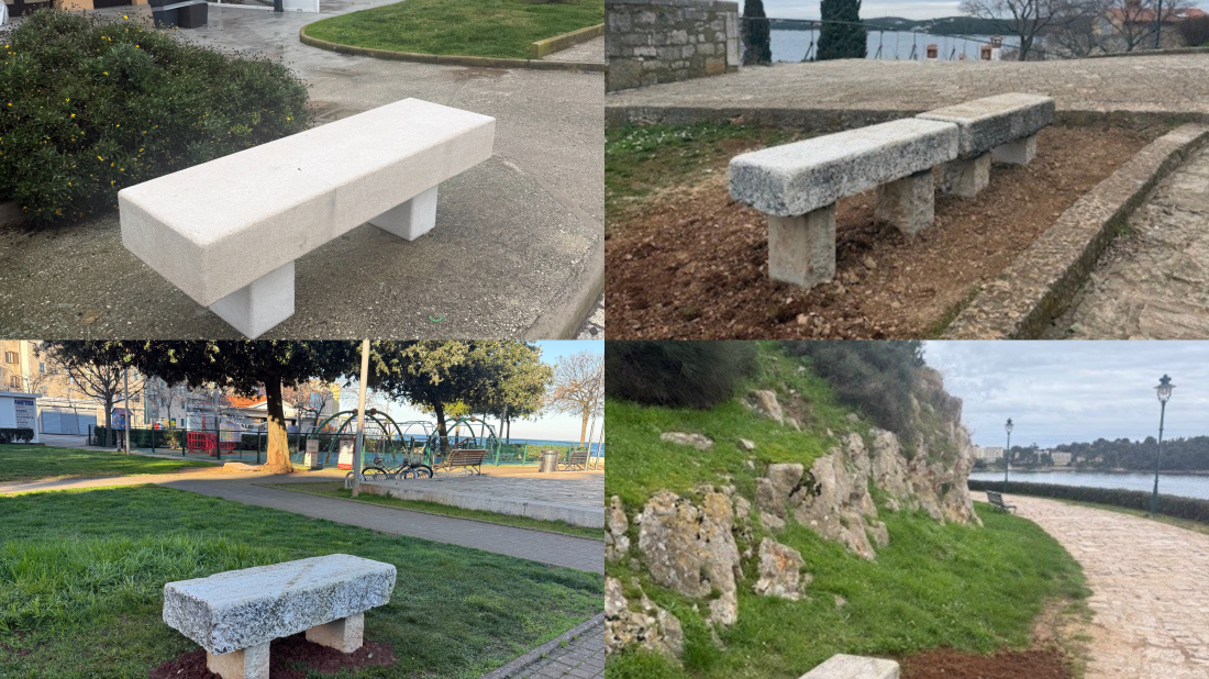 Kamene klupe s Trga na Lokvi dobile novo mjesto u staroj jezgri Rovinja