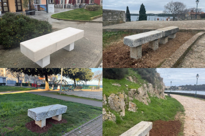 Kamene klupe s Trga na Lokvi dobile novo mjesto u staroj jezgri Rovinja