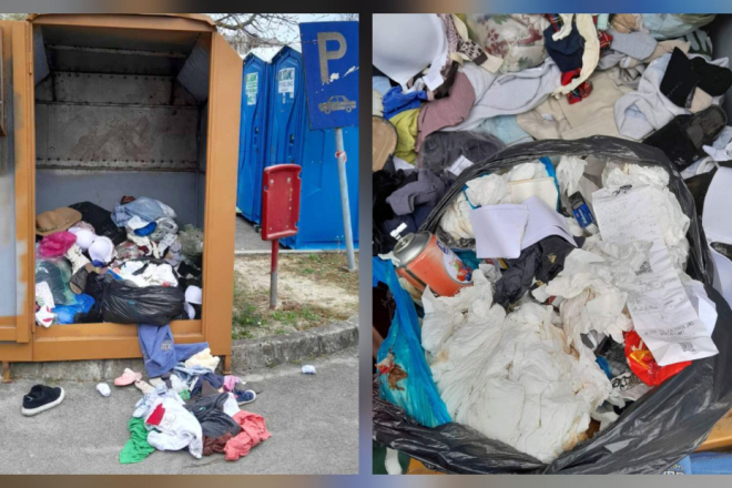 Stigla kazna za buzetskog ugostitelja! U spremnik za tekstil bacio komunalni otpad