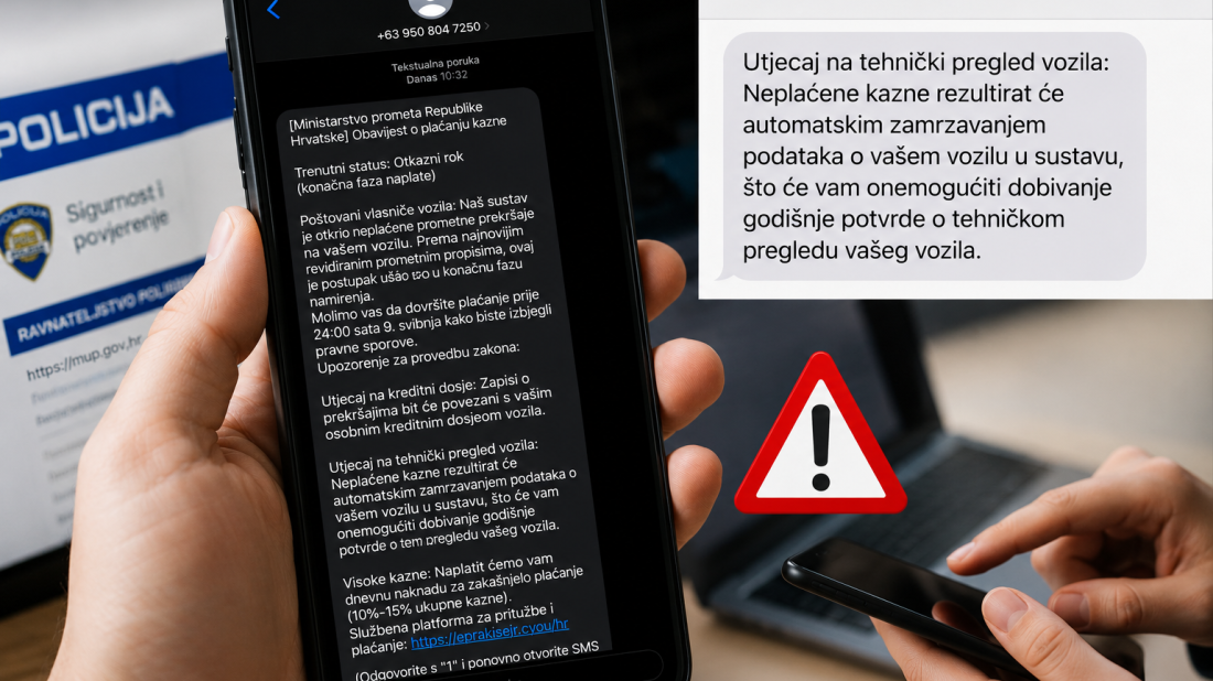 Nova SMS prijevara širi se Istrom: Građanima stižu lažne prometne kazne s broja iz Filipina