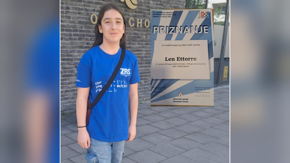 Novi uspjeh mladog informatičara iz Rovinja: Len Ettorre pozvan na Juniorsku hrvatsku informatičku olimpijadu