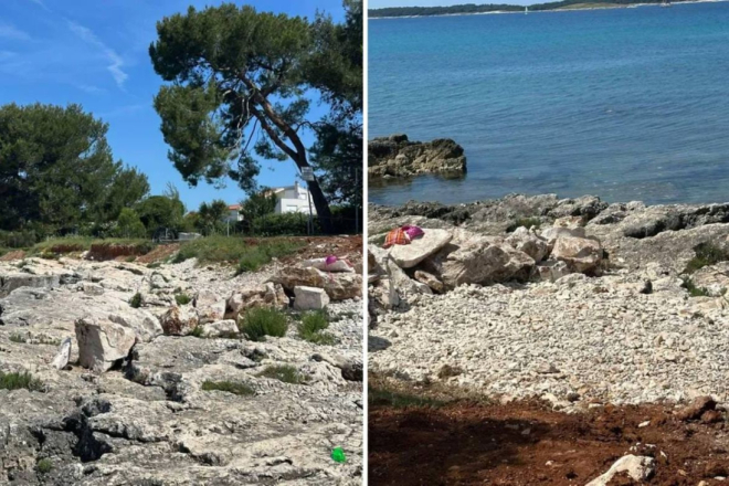 Ogradili kamp velikim gromadama stijena u Medulinu: 'Više se ne može pješke uz obalu'