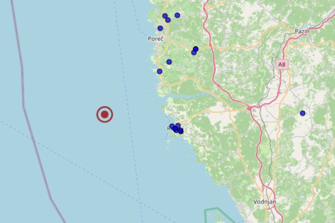 Potres magnitude 3,3 zatresao zapadnu obalu Istre, jeste li ga osjetili?