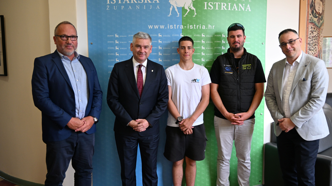 Istarski župan Boris Miletić primio dvostrukog državnog prvaka u jedrenju Edija Jurmana
