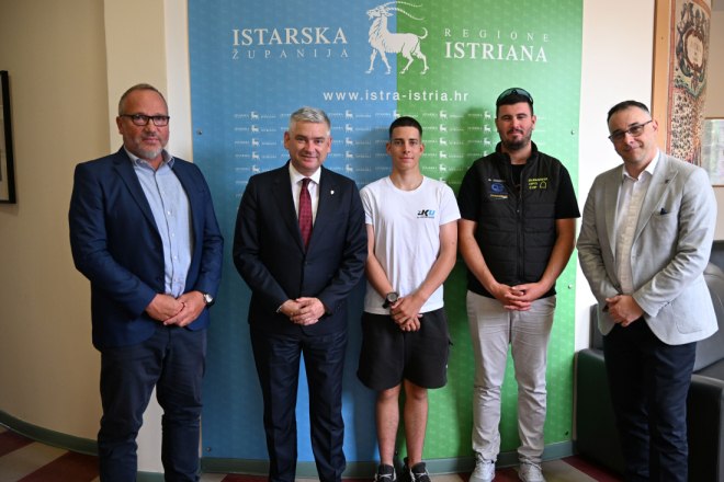 Istarski župan Boris Miletić primio dvostrukog državnog prvaka u jedrenju Edija Jurmana