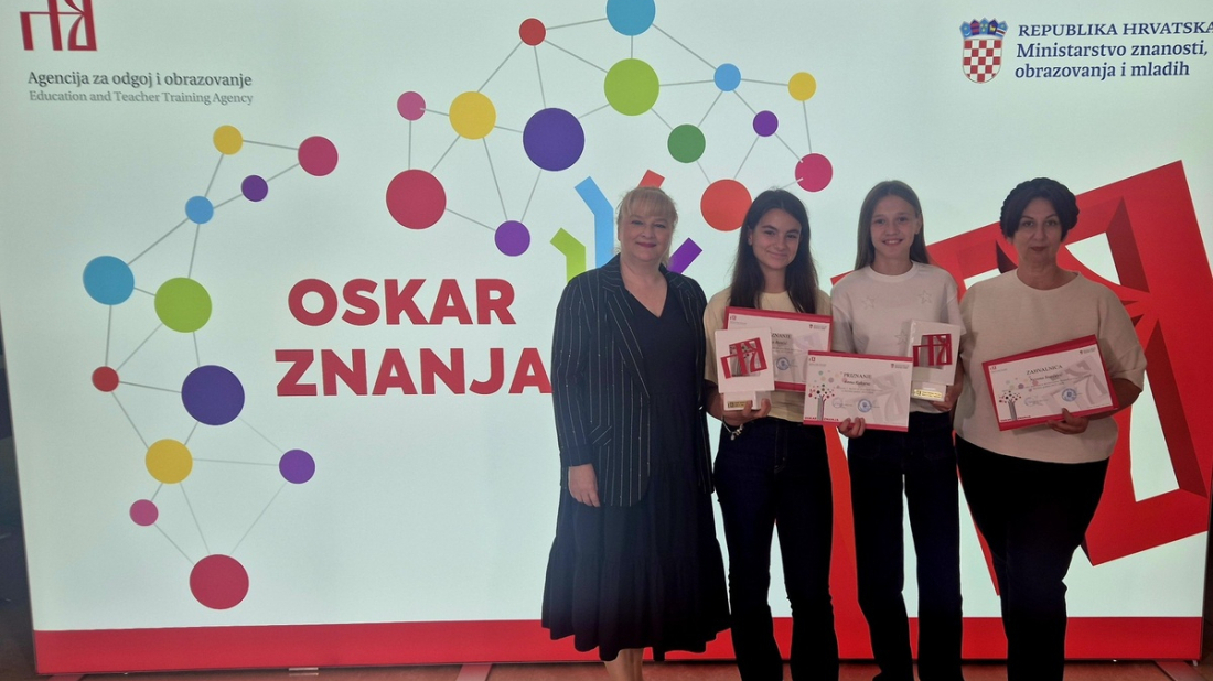 Učenice OŠ Kaštanjer osvojile Oskare znanja: Amna Kukuruz i Nora Benčić među najboljima u Hrvatskoj