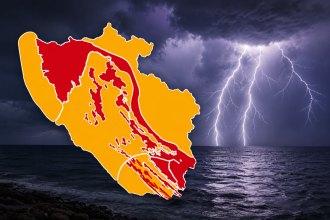 Istra na udaru promjene vremena: Kasno navečer stižu grmljavina, jak vjetar i tuča