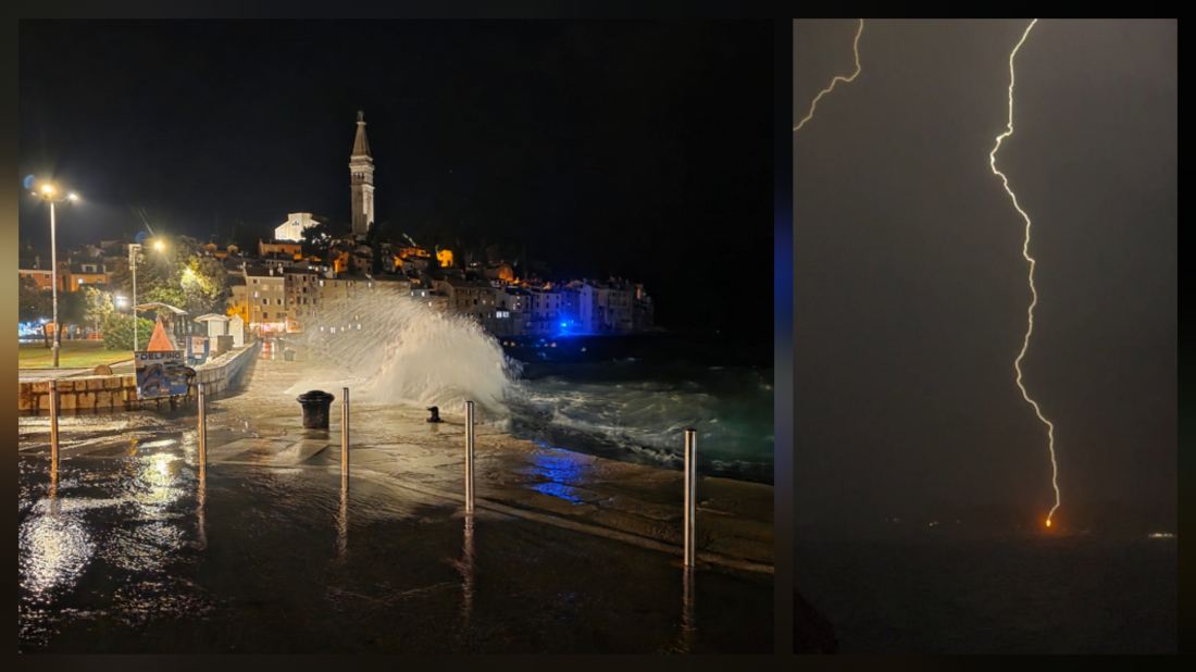 Video/foto: Ciklona zahvatila Istru! Stabla padala na aute, munje parale nebo