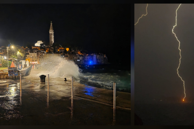 Video/foto: Nevrijeme pogodilo Istru, stabla padala na aute, munje parale nebo