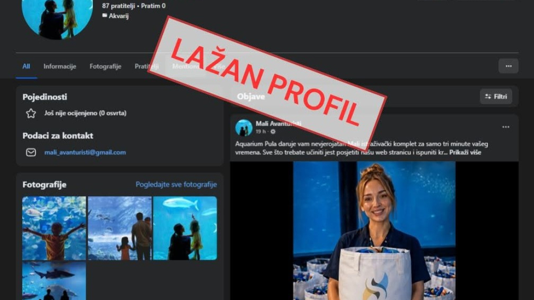 Aquarium Pula upozorava na prijevaru: Pojavile se lažne nagradne igre, građanima kradu podatke s kartica