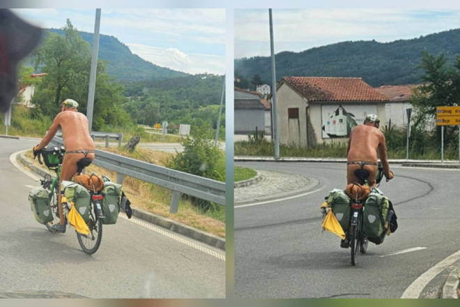 NESVAKIDAŠNJI PRIZOR! Potpuno goli biciklist bezbrižno vozio kroz Buzet