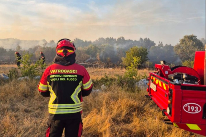 Nova intervencija istarskih vatrogasaca: Na Žminjštini planuo divlji deponij