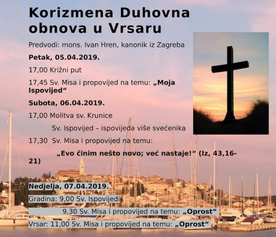 POZIVAJU SE VJERNICI U Vrsaru ovog vikenda Duhovna obnova i Križni put 'Ka sv. Andriji' 
