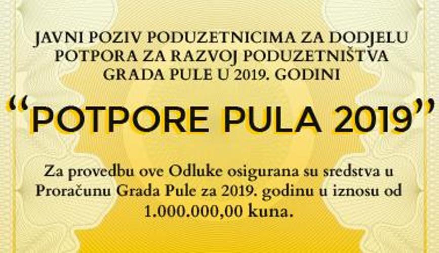 Pulskim poduzetnicima milijun gradskih kuna