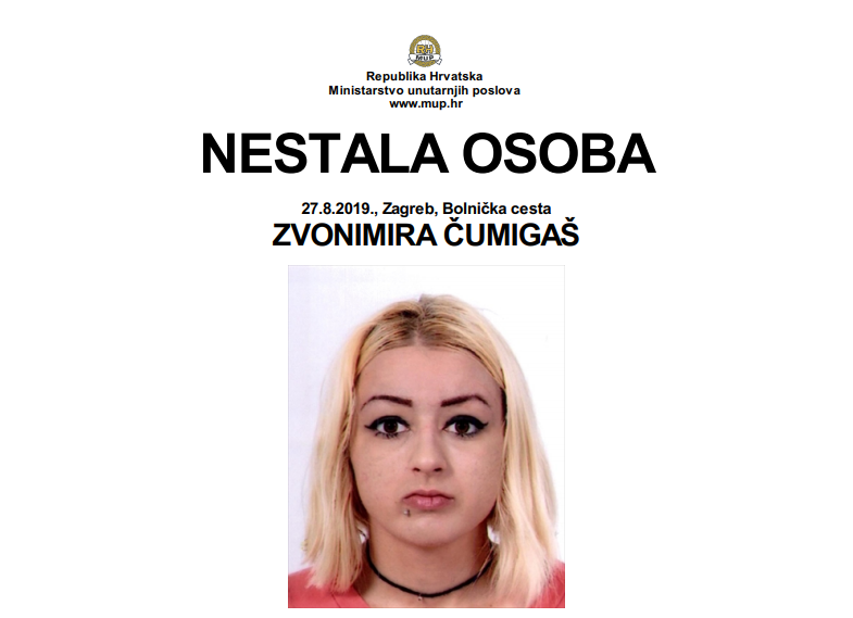 VEĆ TRI DANA NI TRAGA NI GLASA U Zagrebu nestala 20-godišnja Porečanka
